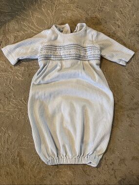 Classic Blue Gingham Smocked Baby Sleep Sack